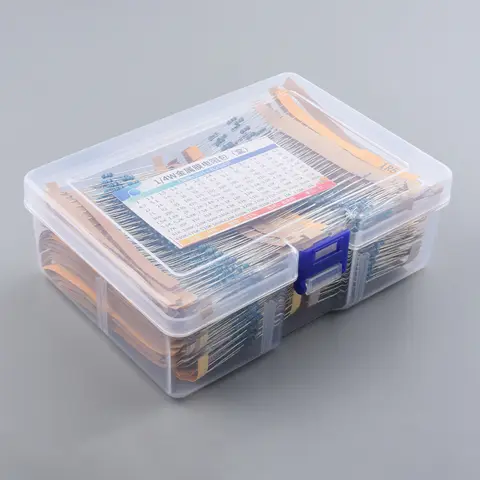 300pcs 600pcs 2600pcs 1% Resistor Set Resistance 1/4W Metal Film Resistors Kit 10Ohm ~1M Ohm 30Values Electronic Components Kit