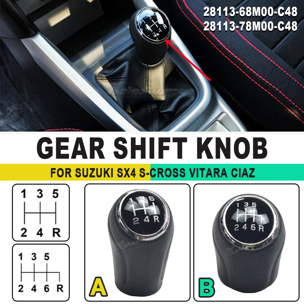 For Suzuki SX4 S-Cross Vitara Ciaz 1.6L 1.4T Car Gear shift knob