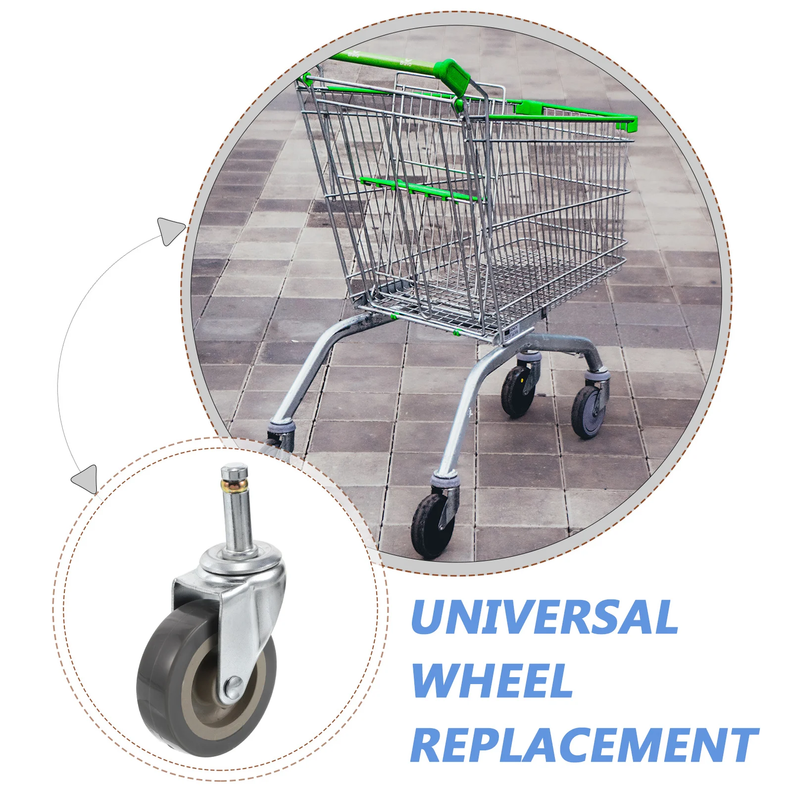 Ruedas para carrito de compras, repuesto Universal silencioso de 360 grados, ruedas para carrito de mano, juguetes para equipaje, 2 uds.