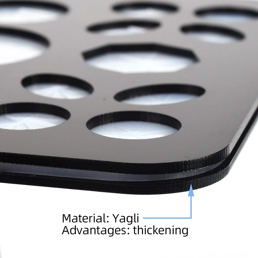 

1pc 26 Holes Makeup Brush Holder Drying Rack Brush Organizer Nail Art Stand Black Lightweight Acrylic Easy Assembly No