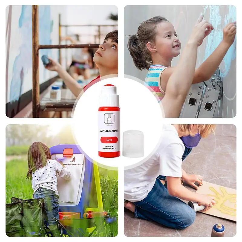 Mop Marker Quick Drying 18mm Tip Acrylic Marker Pen Permanent 60ml Mop Graffiti Marker Waterproof Fade-Resistant Graffiti