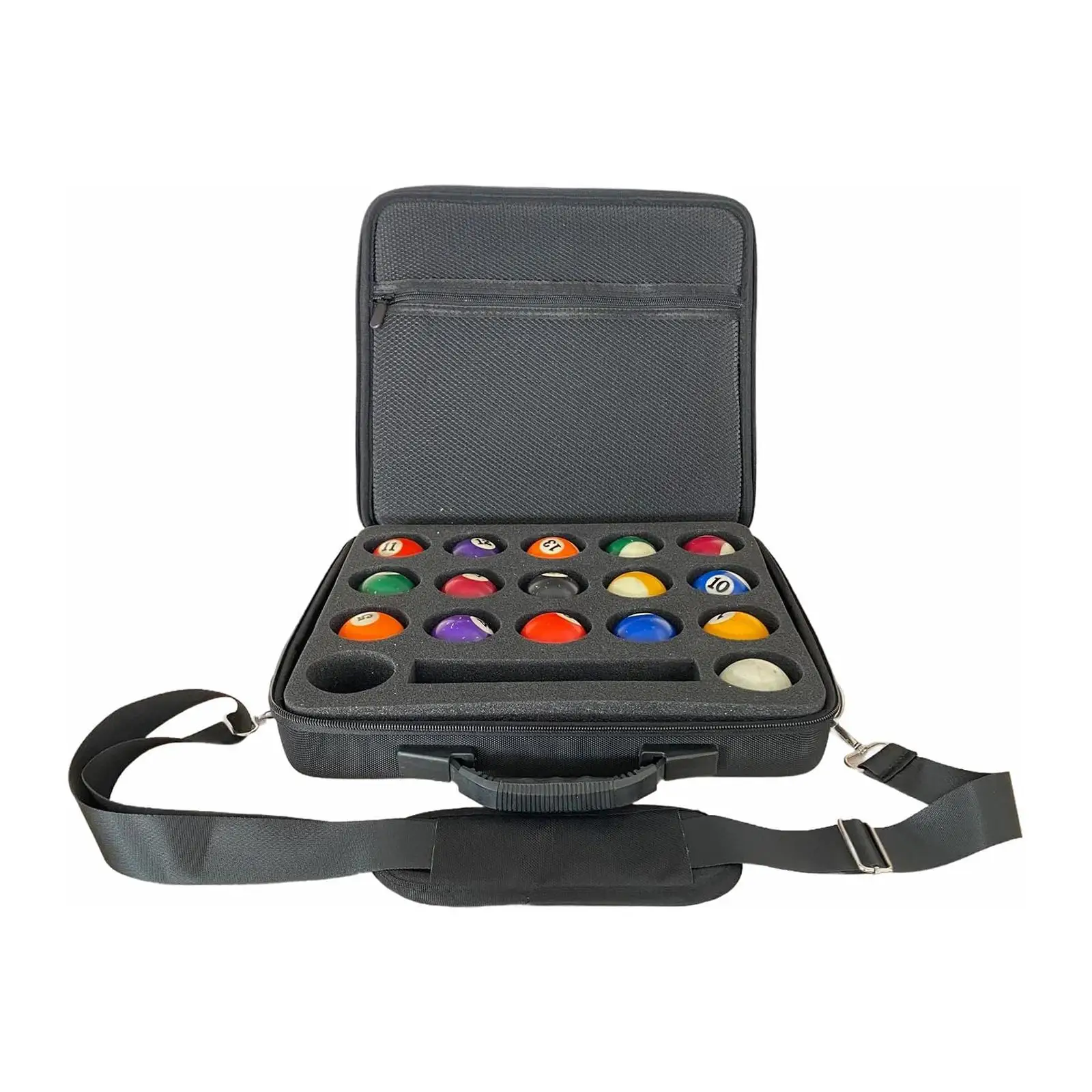 حافظة كرة حمام السباحة بحزام كتف مقاوم للخدش حقيبة سفر محمولة EVA حامل مريح لمجموعة واحدة من حقيبة تخزين كرات البلياردو