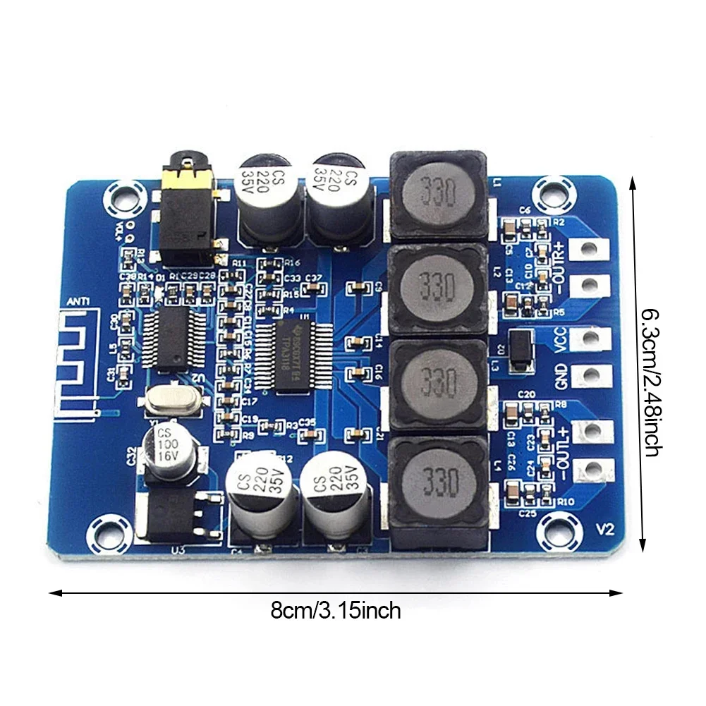 TPA3118 2X30W Dual Channel Stereo Audio Bluetooth Digital Power Amplifier Board Amplificador XH-M314 Original Chip DC 8V-26V