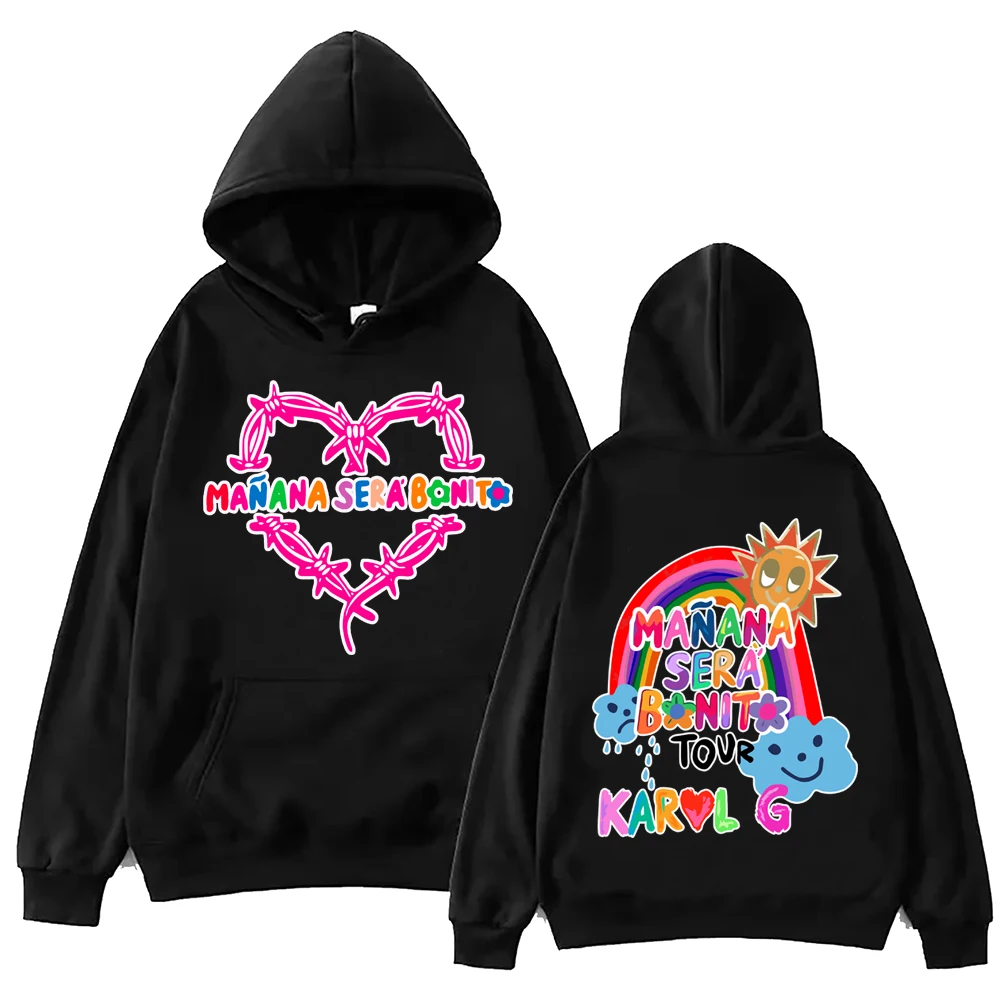 Karol G Tour Mañana Será Bonito Hoodie Harajuku Hip Hop Pullover Tops Sweatshirt Fans Gift