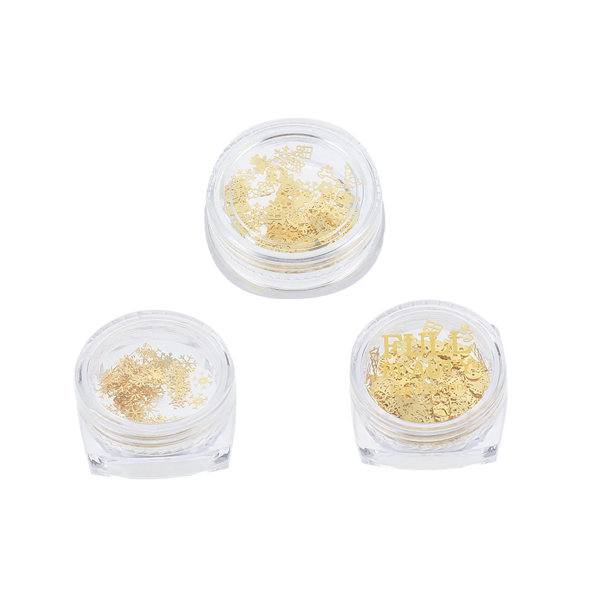 

3 Bottles Christmas Snowflake Nail Art Sequins Stickers Kit for Professional Learner Manicure Holiday Decoration