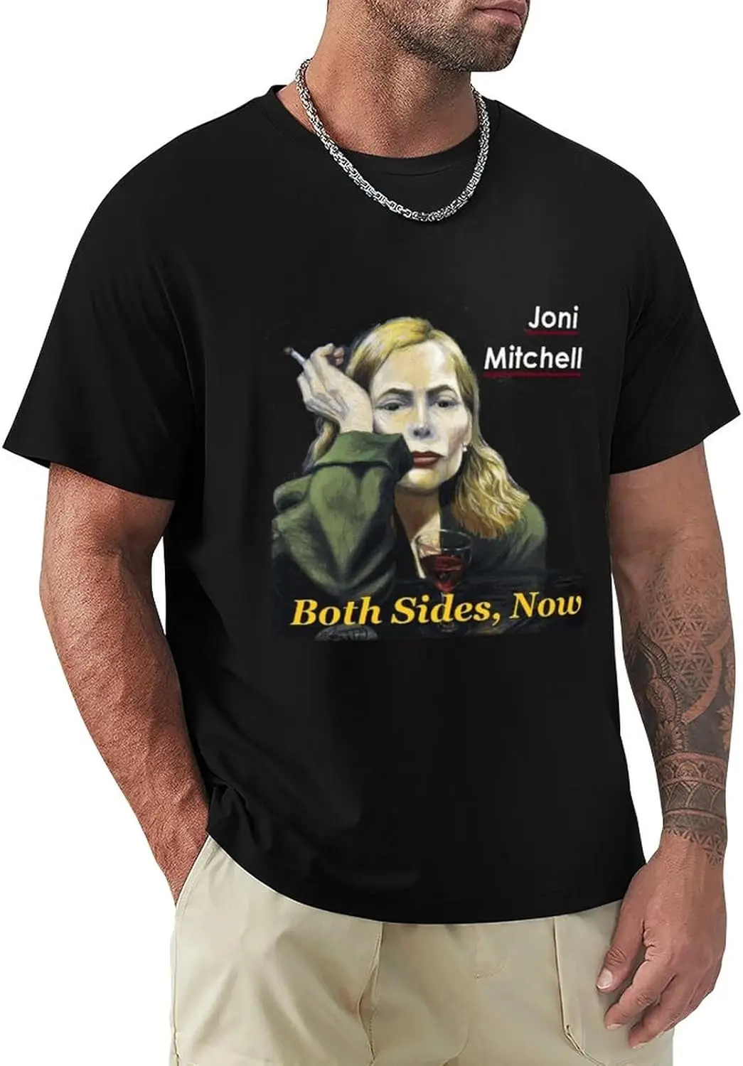 T Shirts for Men Joni Mitchell Summer Tops Short Sleeve T-Shirts