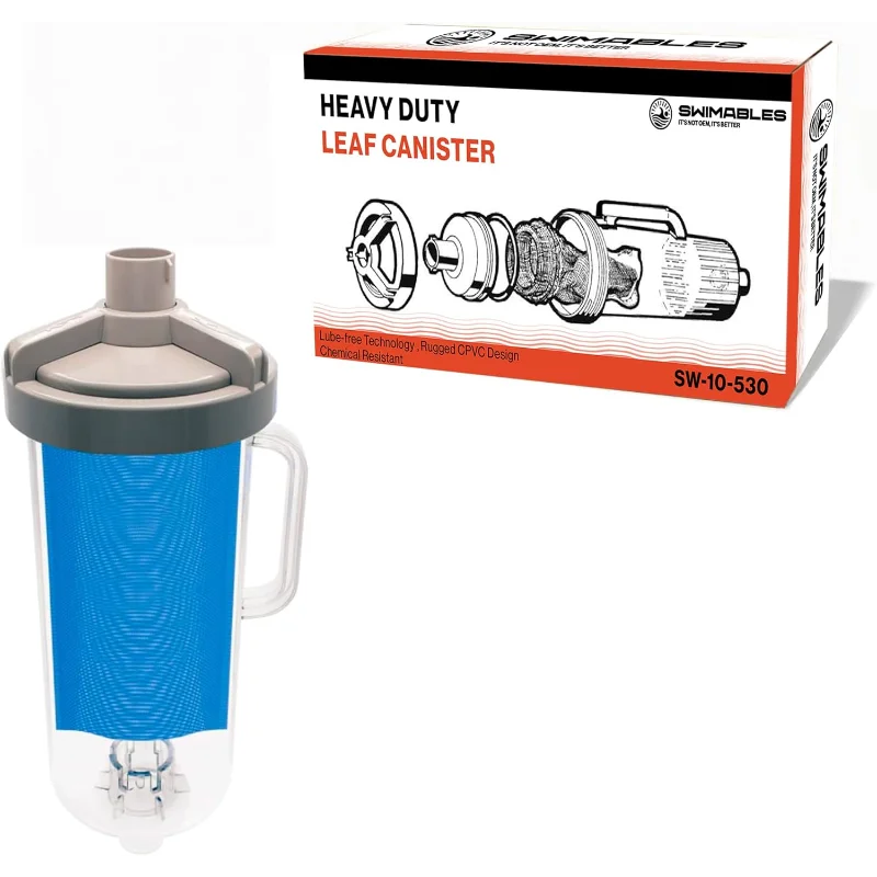 

Swimables Heavy Duty Inline Leaf Canister for Pool Vacuum - Swimming Pool Leaf Canister Made with 30% More Material - Trap 50%、