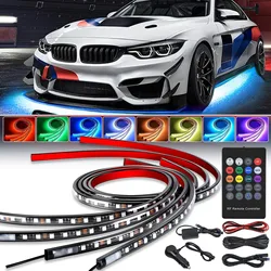 네온 LED RGB 자동차 언더글로우 하단 조명, 원격 및 앱 제어, 방수 언더바디 램프 스트립, BMW 3 시리즈 M3 E36 E46 E90 E91