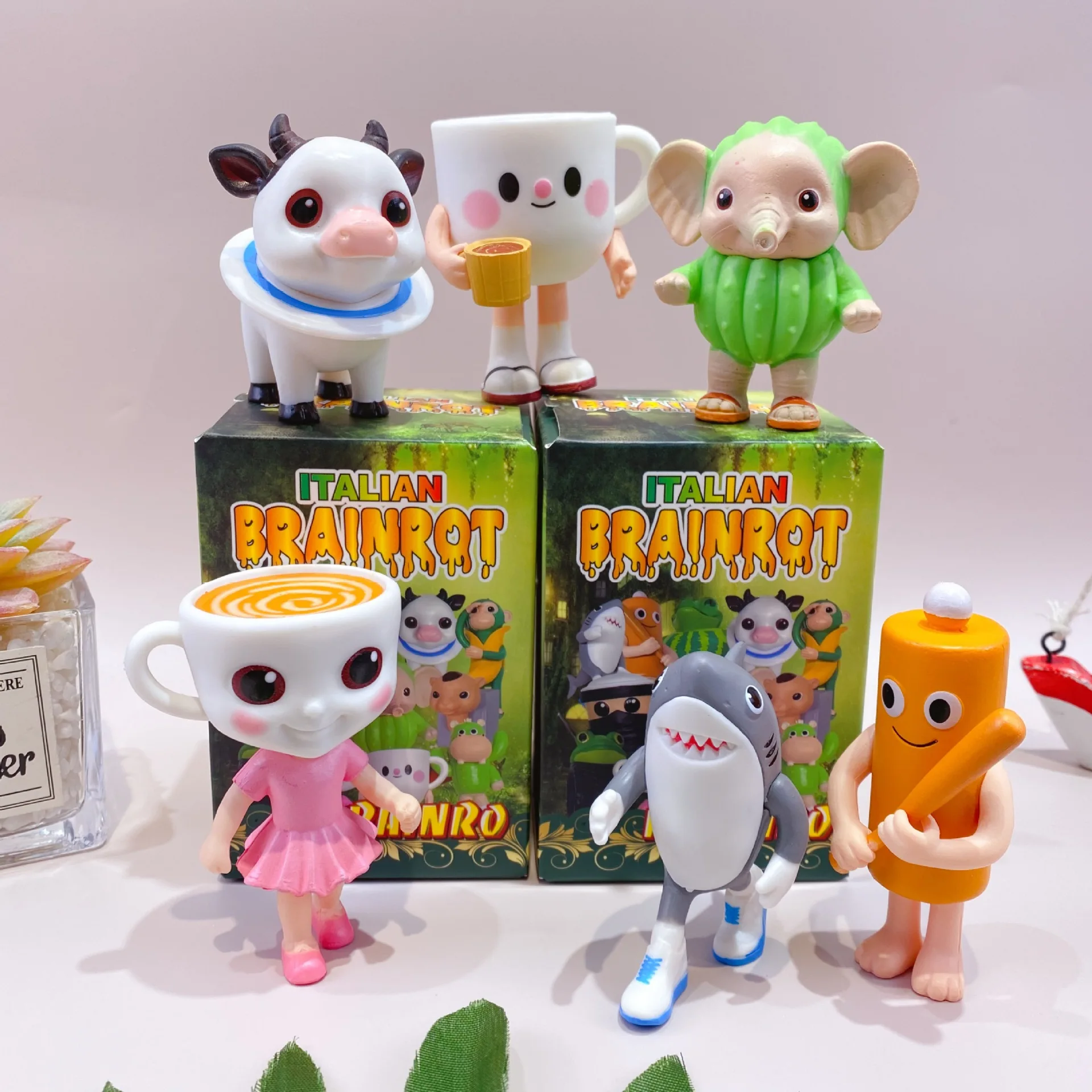 Nueva caja ciega italiana Brainrot Tung Tung Sahur modelo figura Tralalero Tralala Crocodilo Capuuccino muñeca chico juguete caja de regalo