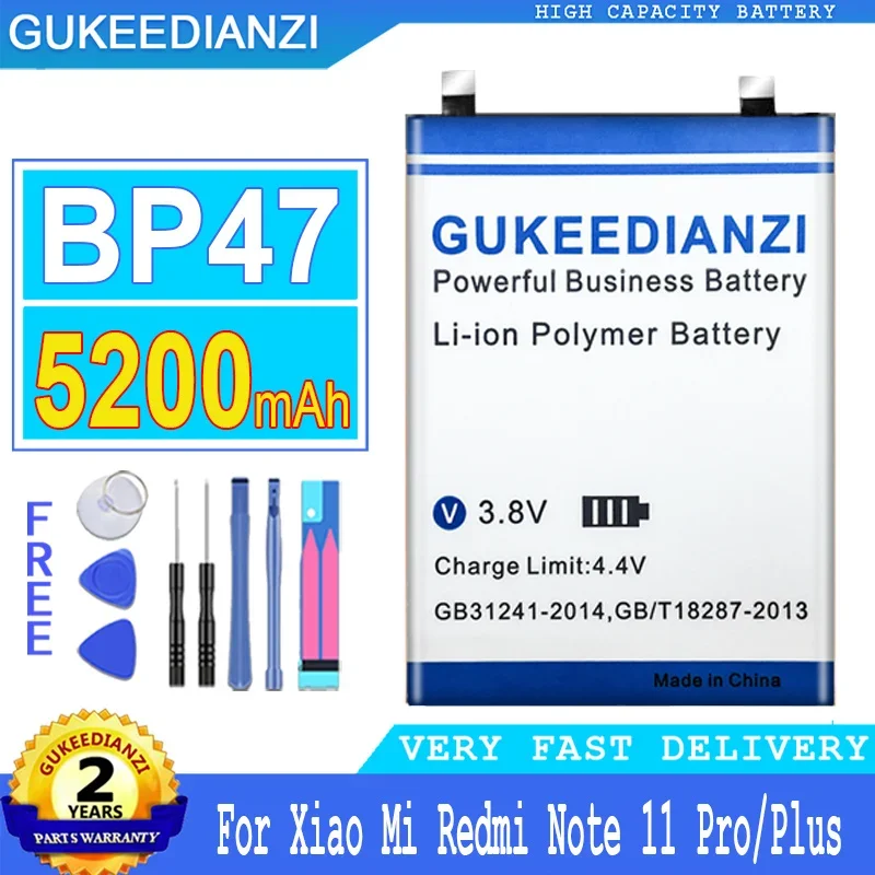 

GUKEEDIANZI Battery for Xiaomi Mi Redmi Note 11 Pro, Plus Note11 Plus, Big Power Battery, 5200mAh