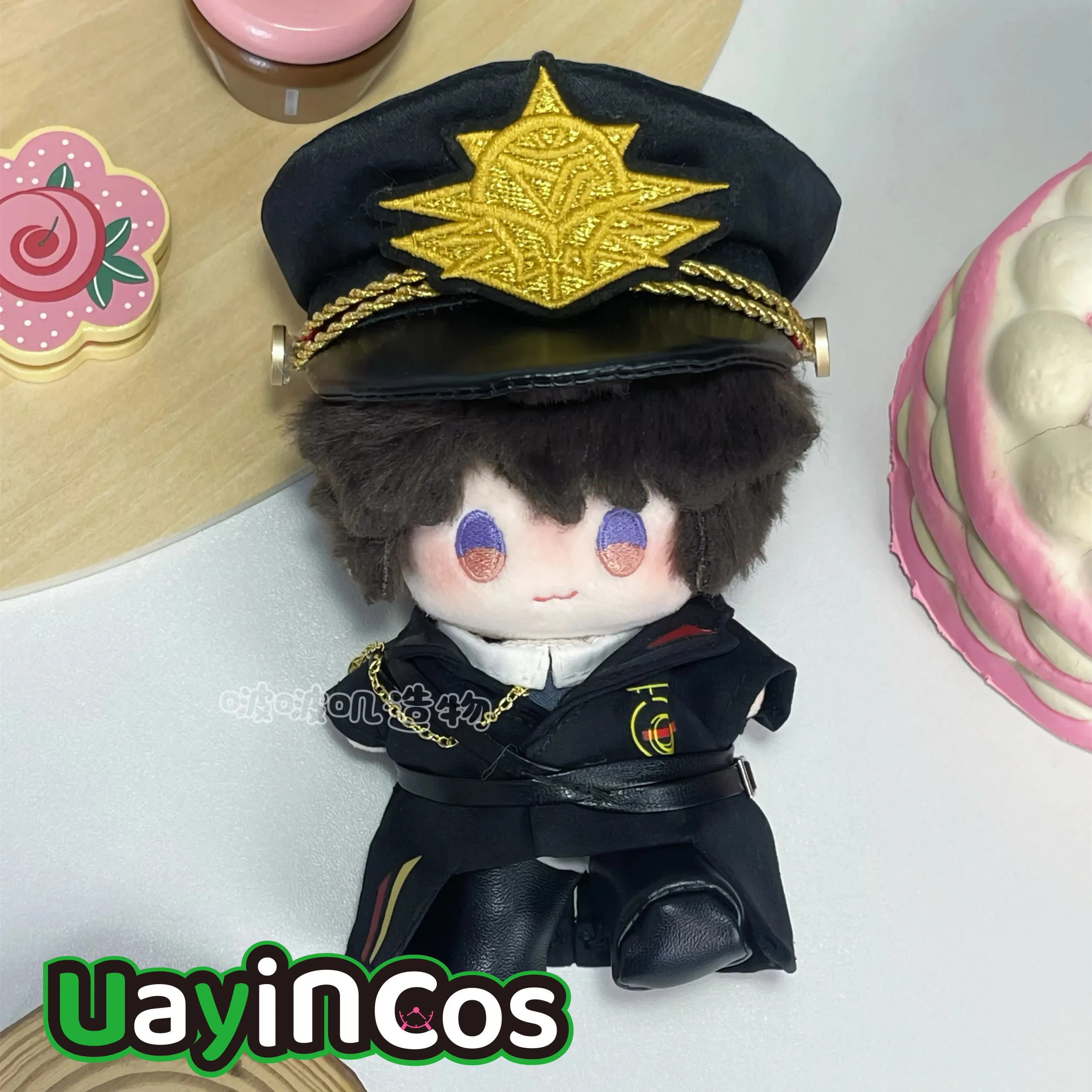 Ubranka dla lalek 10 cm Love and Deepspace Caleb Kapitan Płaszcz Kapelusz Pas Buty Strój Mundur Kostium Anime Gra Zabawka Prezent dla Dzieci