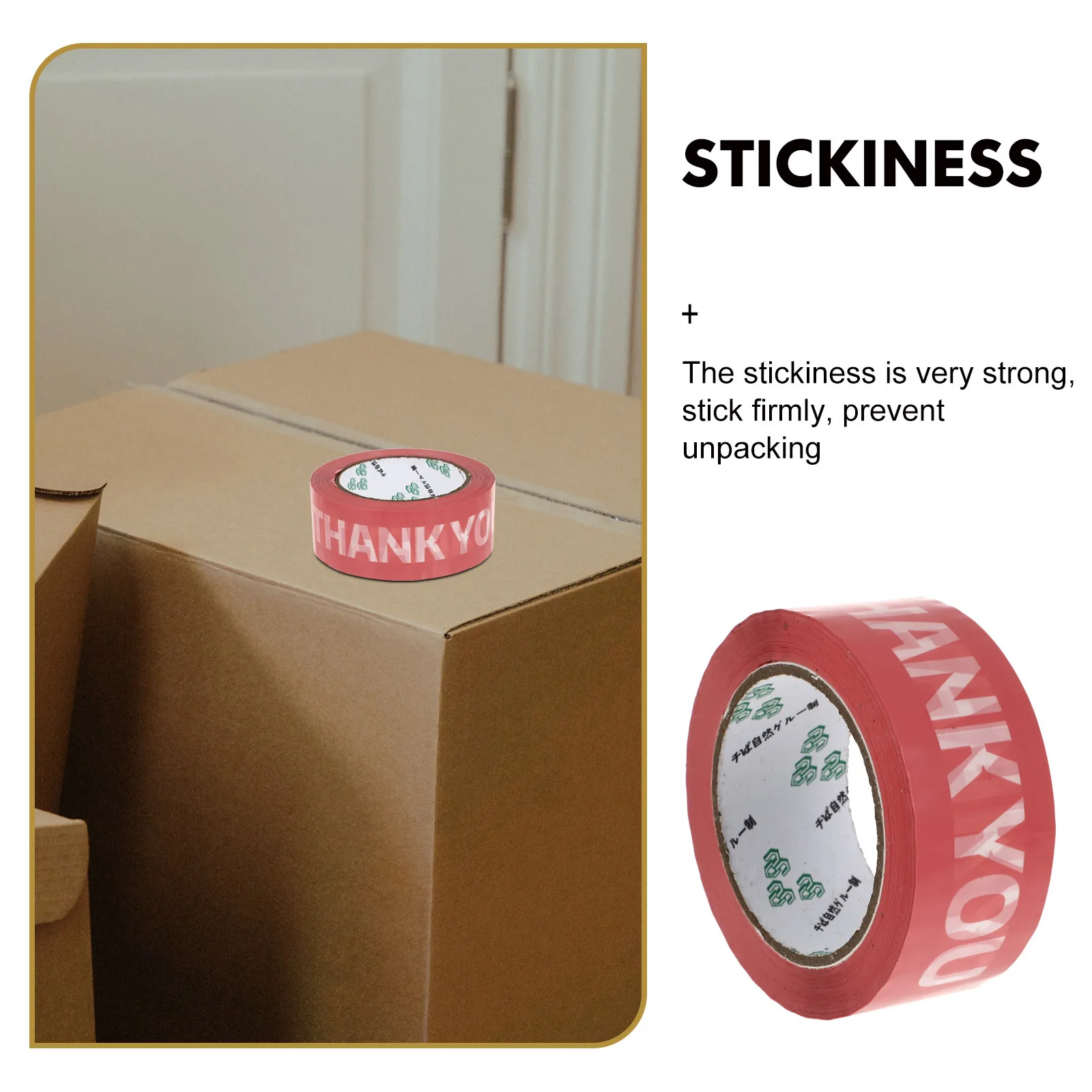 

Creative Plastic Pink Gift Wrapping Tape Festival Decorative Thank You Printed DIY Adhesive Sealing Multipurpose Tape