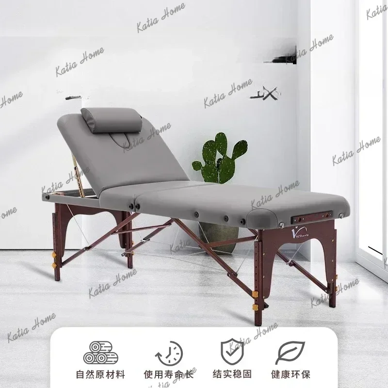 Comfort Nail Massage Tables Folding Lash Gynecological Beech Wood Massage Examination Soft Cushion Furniture Massagetafel MHAMC