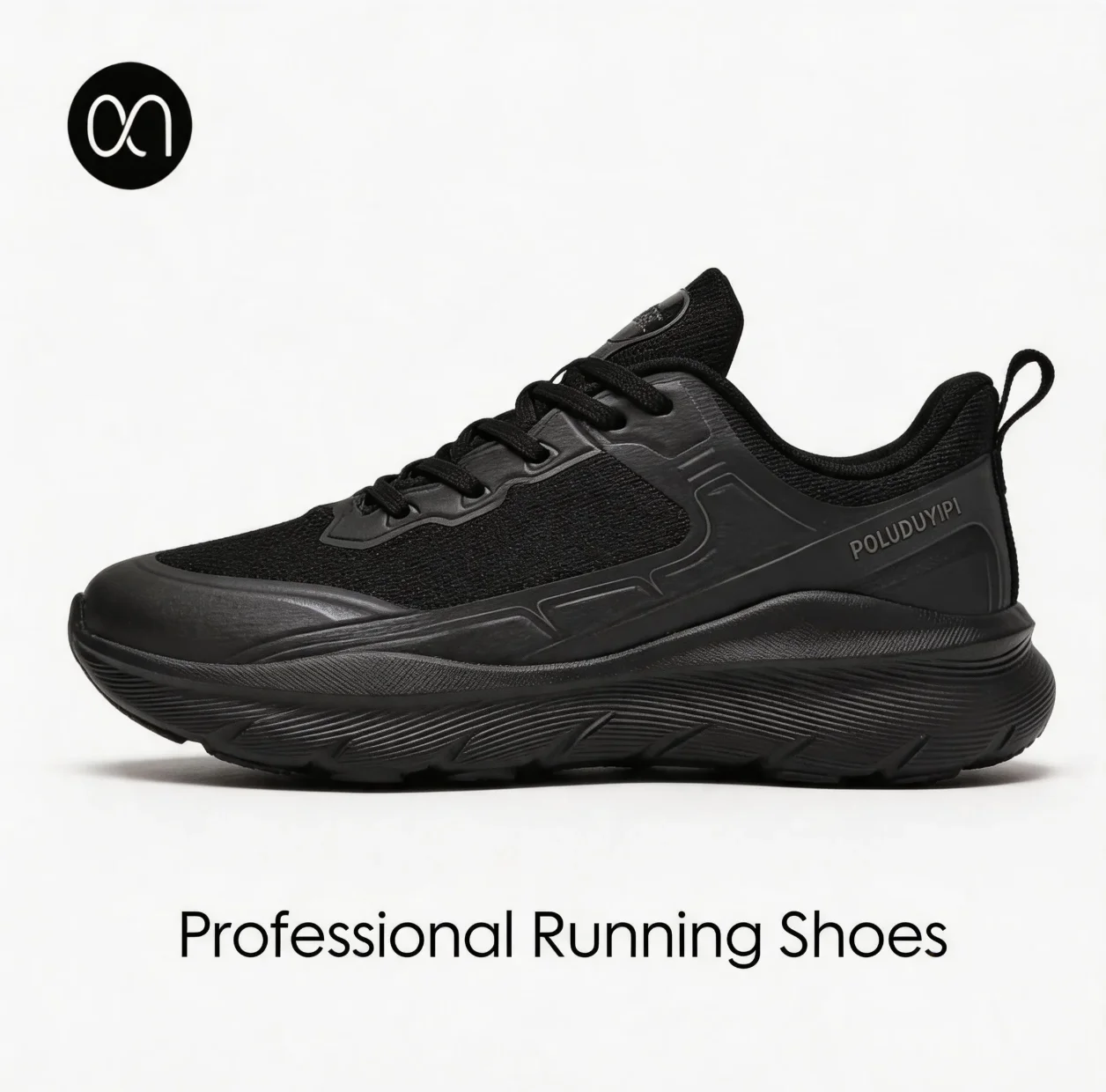 ArfaStep Men Women Black Mesh Running Shoes Thick Cushioning Sole Breathable Sports Sneakers for Jogging Gym Training