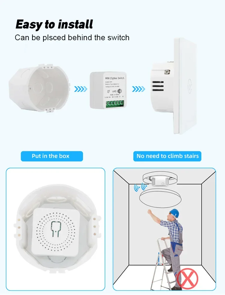 Tuya-interruptor inteligente Wifi, dispositivo inalámbrico con temporizador de Control de 2 vías, automatización del hogar, funciona con voz de Alexa y Google Home, 16A