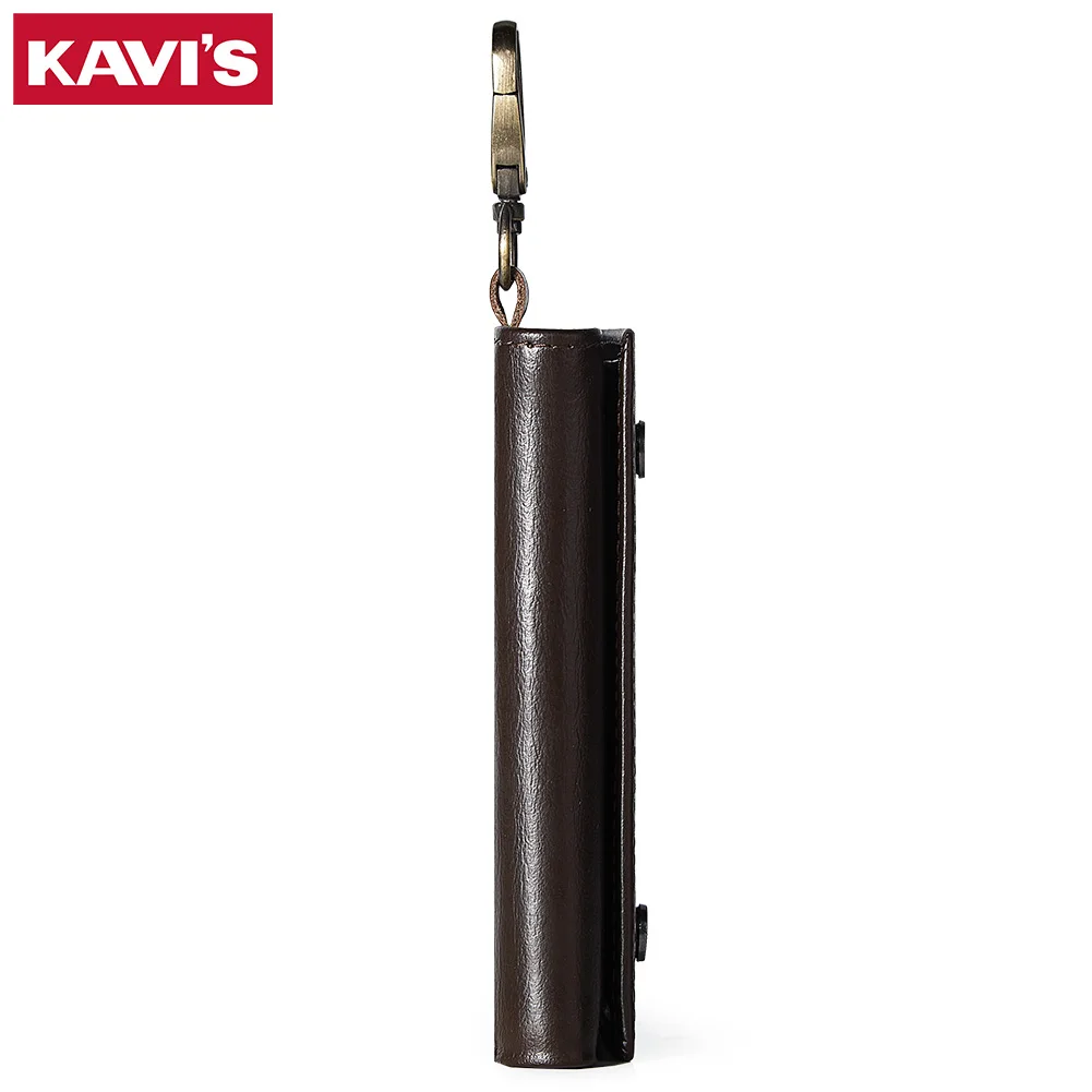 KAVIS 100% genuino per uomo portafoglio senior strato superiore in pelle di mucca con clip per carte portachiavi stile borsa regalo popolare di valore eccellente