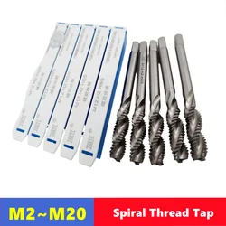 1pcs W6542 HSS metric spiral groove machine tap M2-M20, machine tool and manual tool for internal thread tapping and drilling