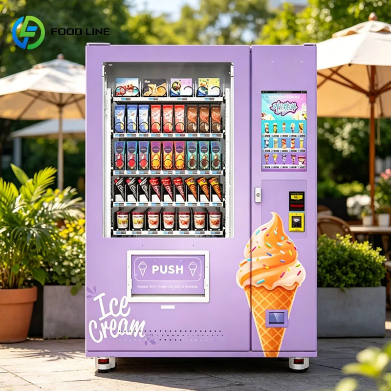 Ice Lollies Vending Machine Smart Refrigerated Dispenser for Desserts Frozen Treats Automatic Ice Water Vending Machine Custom