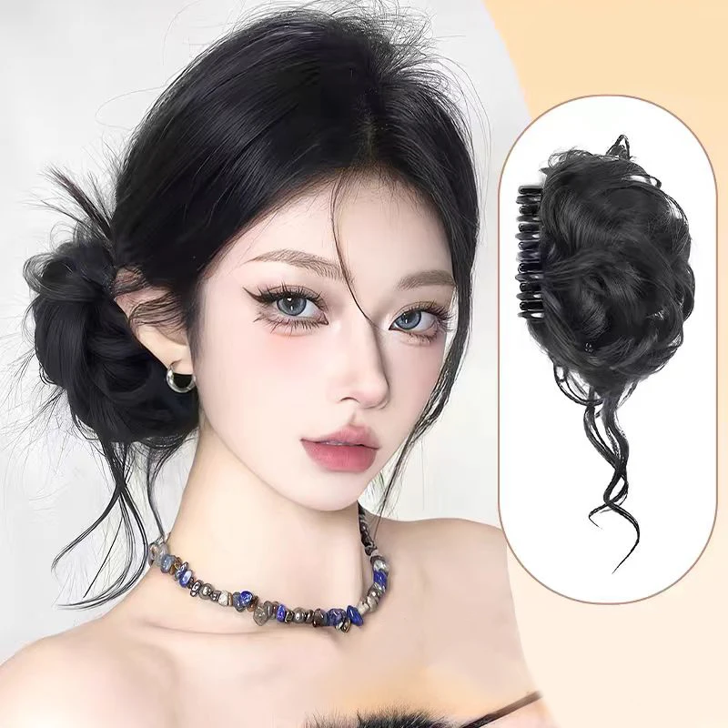 세일 가발 여성용 클립인 곱슬 가발 클립인 뱅 가발 합성 섬유