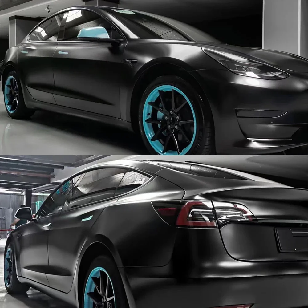 

Car Vinyl Film PET Matte Metallic Black Car Wrap Decal With Air Release Technology Auto Creative Modification Decoration Sticker