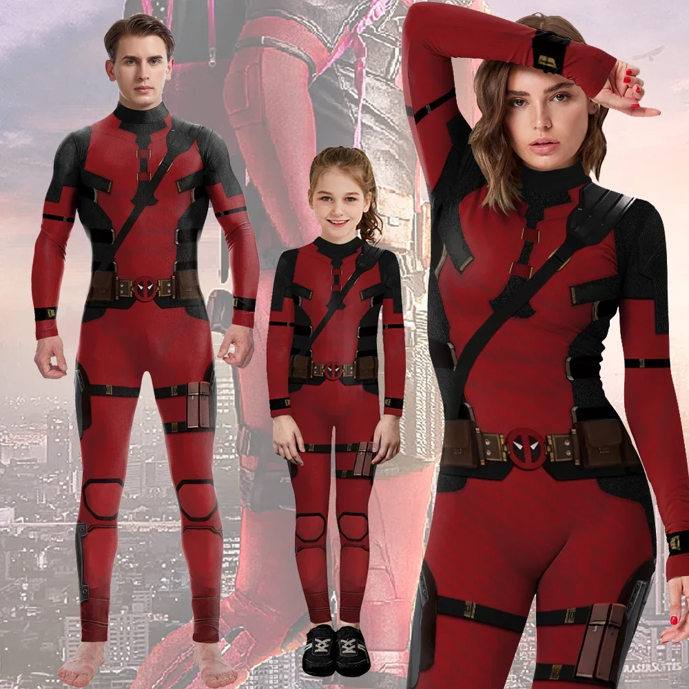 

Zawaland Cosplay Superhero Jumpsuit Adult Kids Zentai Elastic Polyester Outfits Halloween Costume Bodysuit Parent-Child Clothing