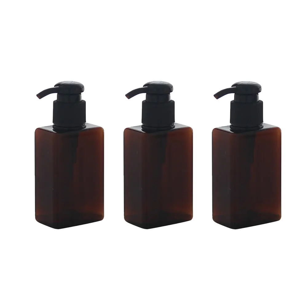 

3pcs Portable Shower Gel Bottle 100Ml Brown Reusable Liquid Dispenser For Travel Shampoo Dispenser Refillable Lotion Bottle
