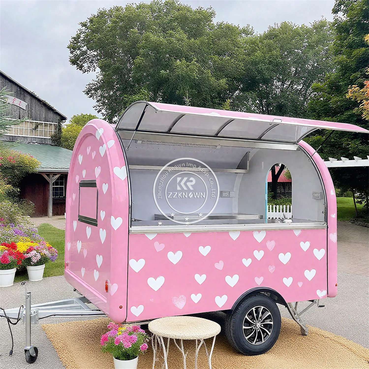 

Street Mobile Hot Dog Hamburger Ice Cream Cart Food Trailer Mobile BBQ Snack Fast Food Truck Trailer With Full Kitchen