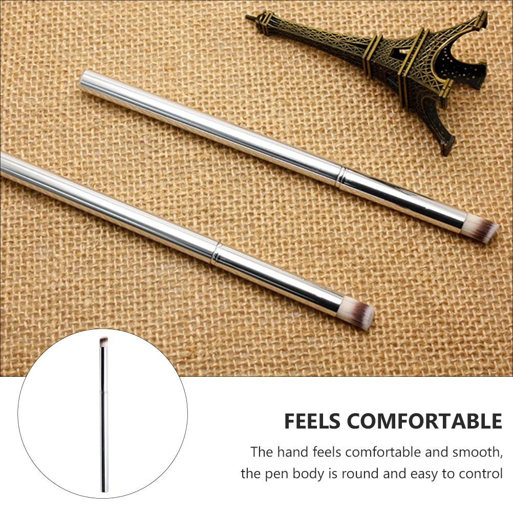 Ensemble de pinceaux pour Nail Art, manche en acier inoxydable, cheveux en Nylon lavables, outil d'art de manucure pour la conception de beauté des ongles, stylo de dessin, 3 pièces