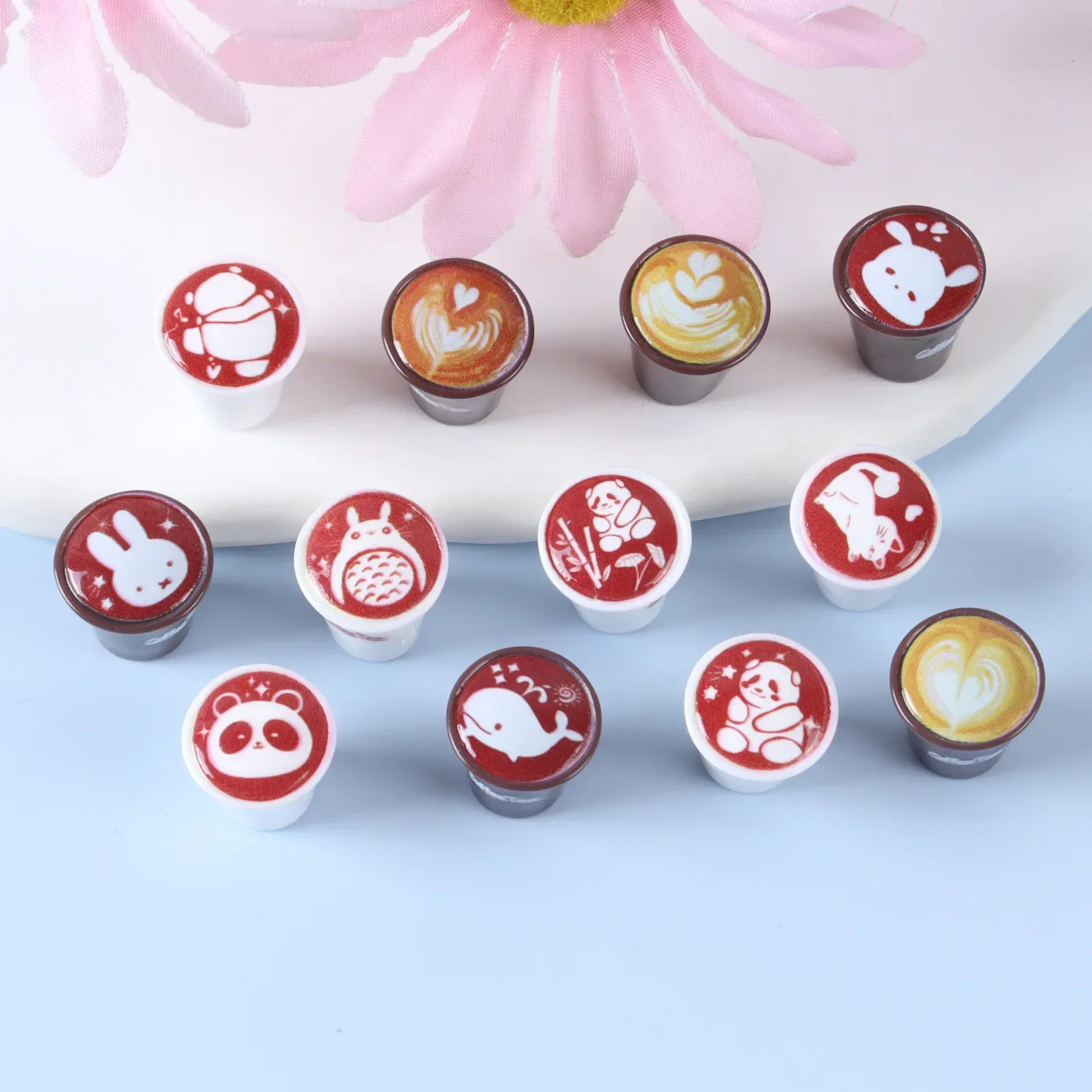 12PCS Resin Creative Simulation Three-dimensional Food and Coffee Cup Micro Landscape Decoration DIY Handmade Accessories
