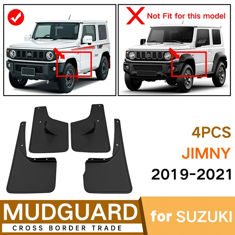 

4Pcs Car Mud Flaps for Suzuki Jimny 2019-2021 Mudguards Fender Mud Guard Flap Splash Flaps