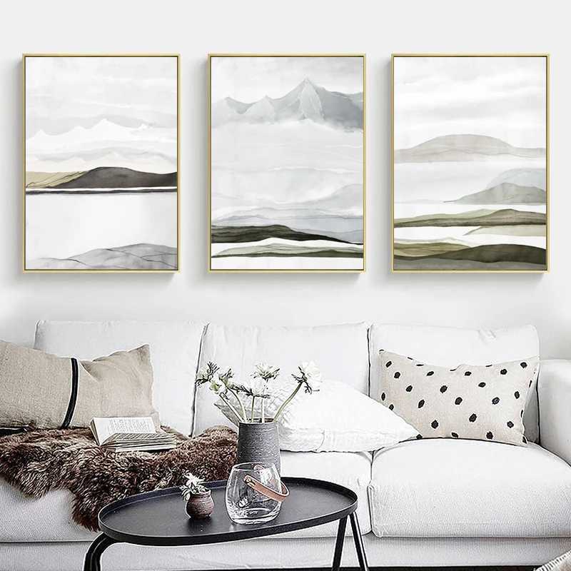 3 Teile/satz Nordic Minimalistischen Abstrakte Ozean Poster Leinwand Wohnkultur Moderne Wand Kunst Badezimmer Schlafzimmer Büro Wohnzimmer Kein Rahmen