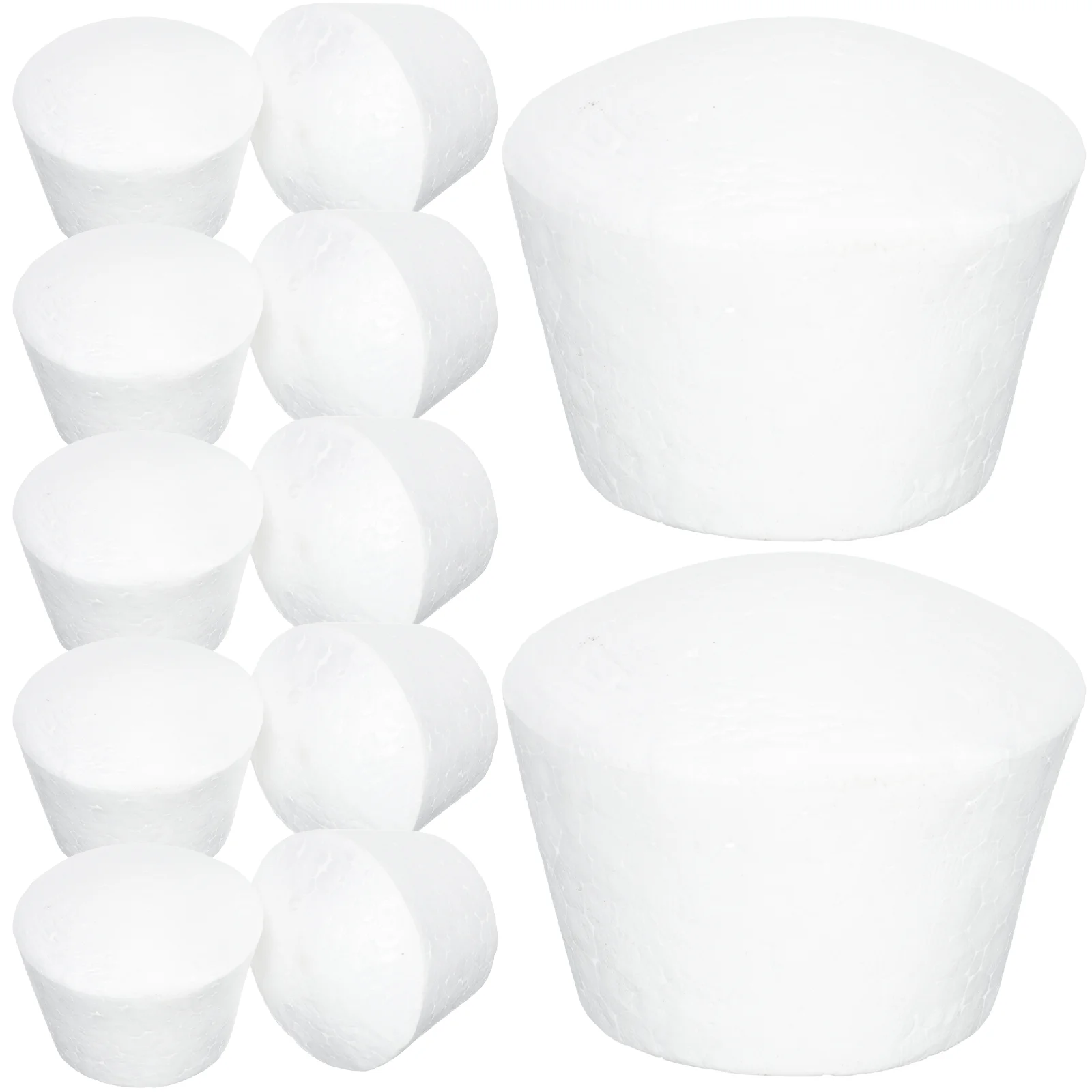 20 Pcs Cakes Foam Embryo DIY Prop Turntable Polystyrene Cupcake Model White Bride