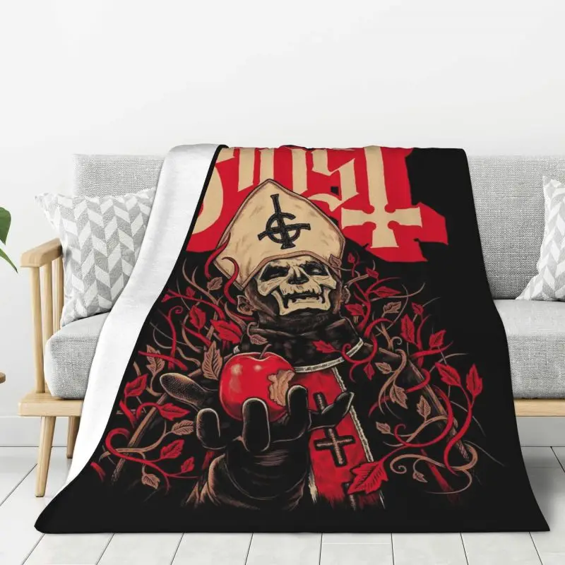 

Custom Ghost Swedish Heavy Metal Rock Band Blankets Warm Flannel Throw Blanket for Bed Travel Rug Piece