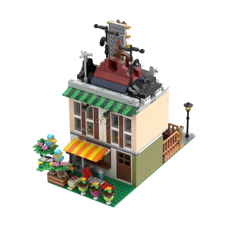 Heißer 1122 PCS MOC Stadt Straße Ansichten Modulare Cocktail Bar Modell Baustein Architektur Display Spielzeug Für Kinder Geburtstag Geschenke