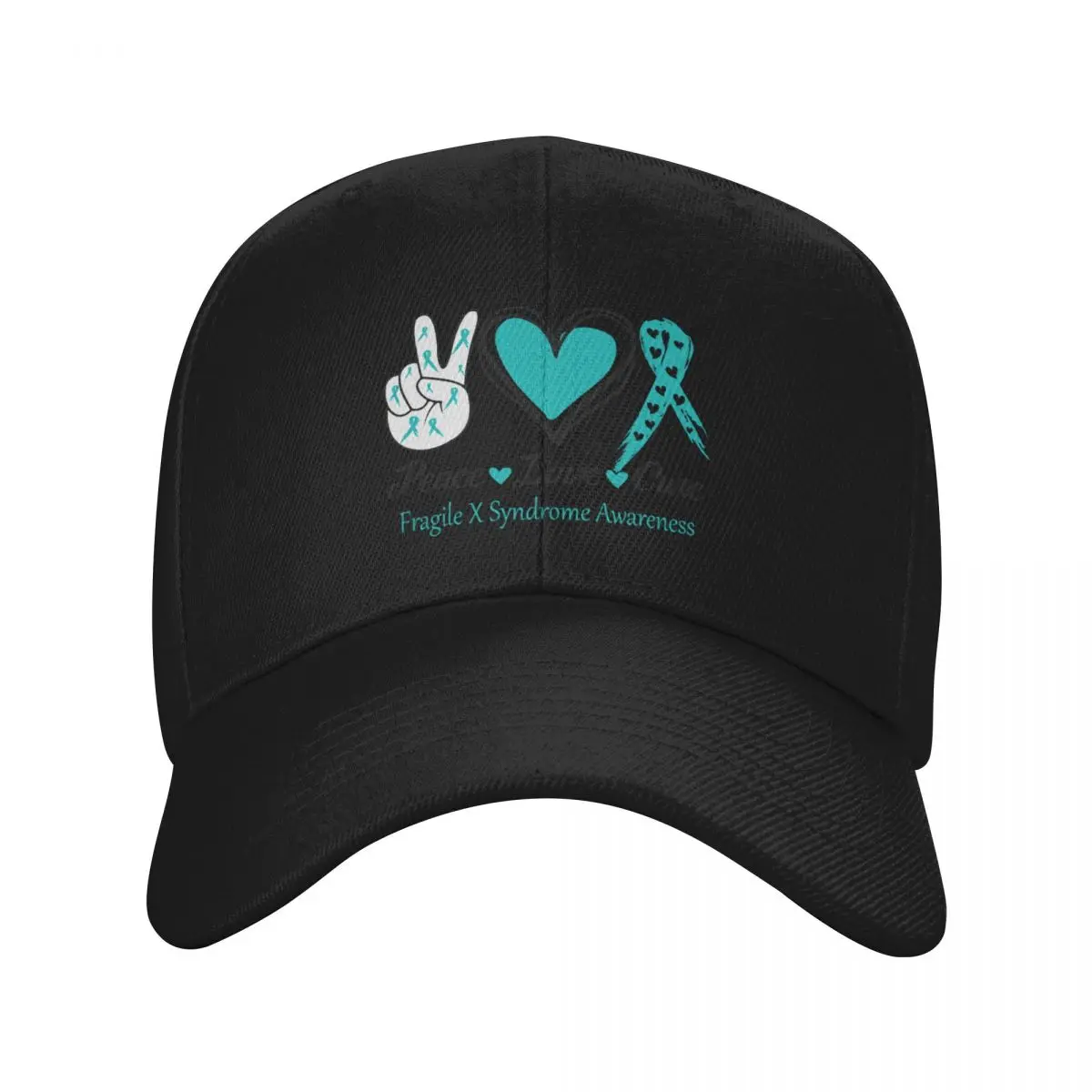 

Peace Love Cure Fragile X Syndrome Awareness Baseball Cap Luxury Man Hat Beach Outing beach hat Mens Hats Women's