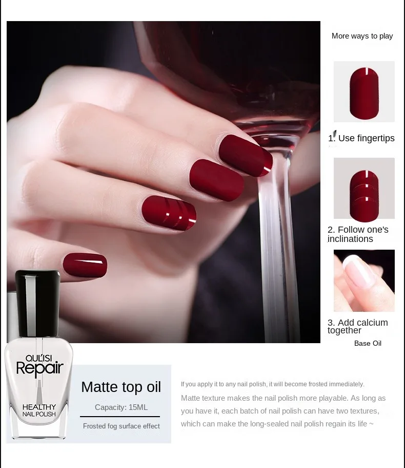 Loja completa de cinco e-mail grátis Oris Matte Top Oil Óleo Acabamento Matte 15ml 2 em 1 Esmalte