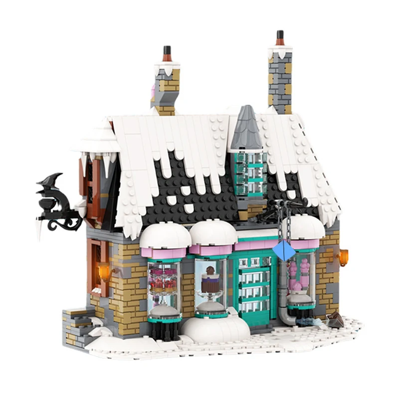 Bricklink Magic ภาพยนตร์ Winter Village Wizarding World Honeydukes Sweetshop ตลก Shop และสามไม้กวาดบล็อกอาคารของเล่น