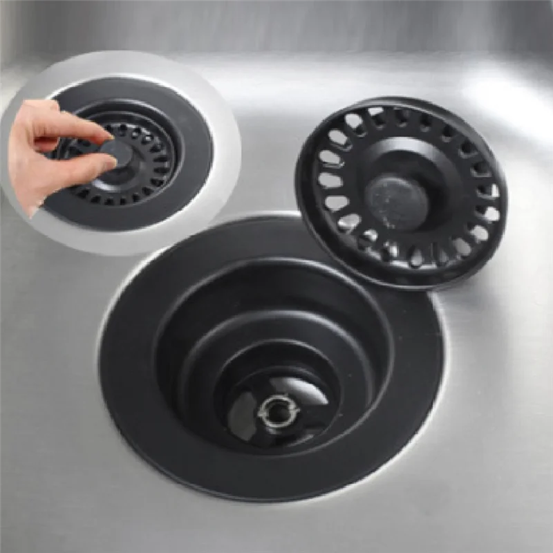 ABQR Kitchen Sink Drain Assembly with Strainer Basket Drain Stopper Diameter 114mm for Kitchen Quartz Stone Sink