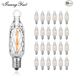 Plastic Night Light Bulb E12 110V 220V 1W Dimmable 2200K Treasure Tower Shape Garden Wedding String Light Replace Bulb Outdoor