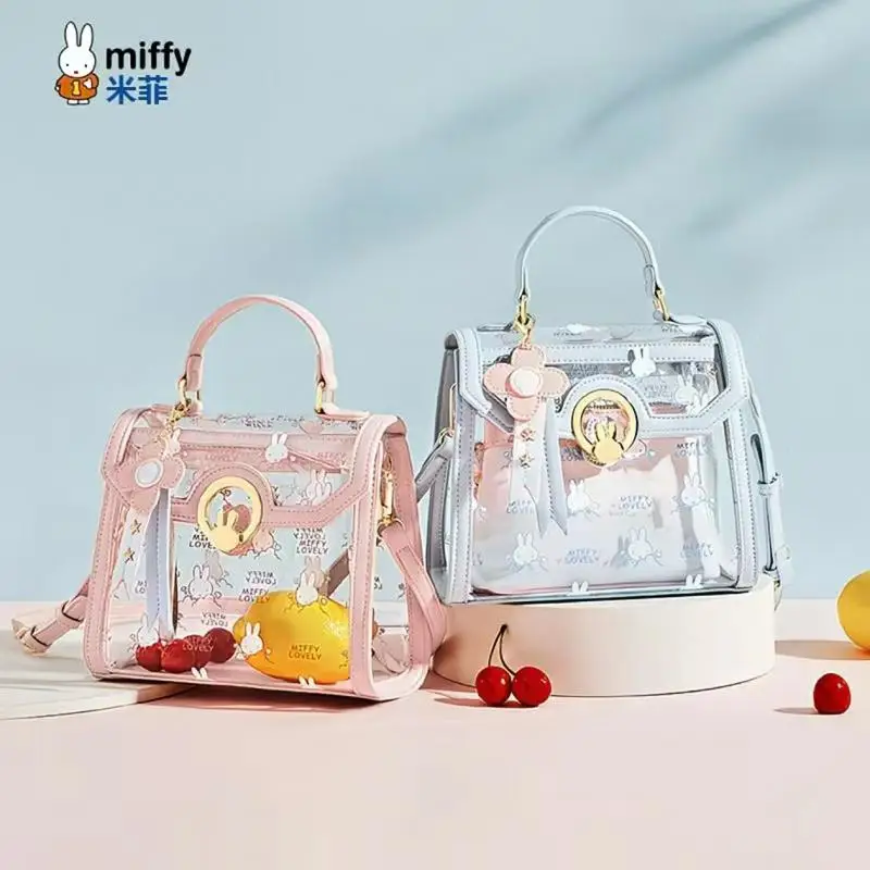 

Kawaii Miffy Rabbit Cute Anime Handheld Jelly Bag Miffy Student Shoulder Crossbody Bag Painbag Dolldisplay Mother Package Gift