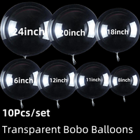 10pcs 8/10/12/16/18/20/24/inch Transparent Bobo Balloon Clear Bubble Balloon For Wedding Birthday Party Decoration