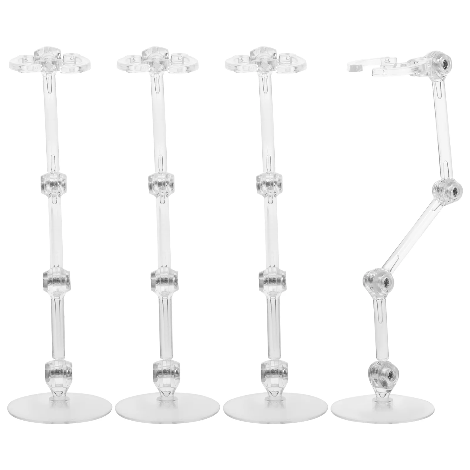 

4 Pcs Action Figure Stand Display Figurine Support Monitor Holder Adjustable Stands Toy