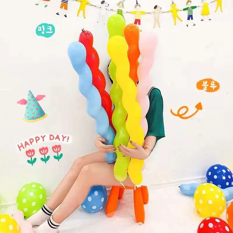 20~200 Stück Spiral-Langballons, mehrfarbig, einzigartige, gedrehte Spiral-Latexballons, Hochzeit, alles Gute zum Geburtstag, Feiertagsdekorationen TMZ – Detail 2