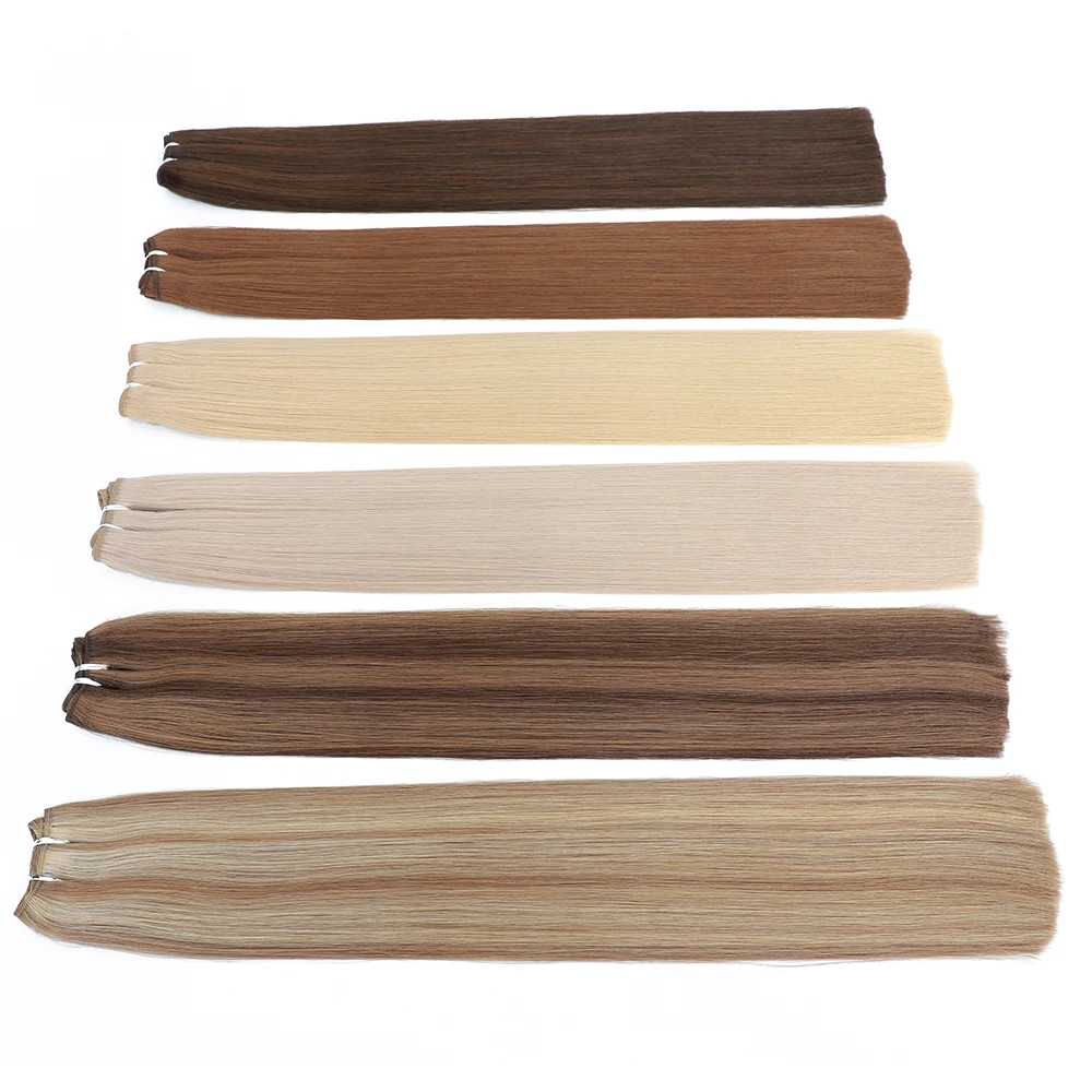 FOREVER HAIR 22-24 "100 g/sztuka prawdziwe ludzkie włosy Remy splot naturalne proste doczepy z włosów wątek platynowy blond kolor zestawy