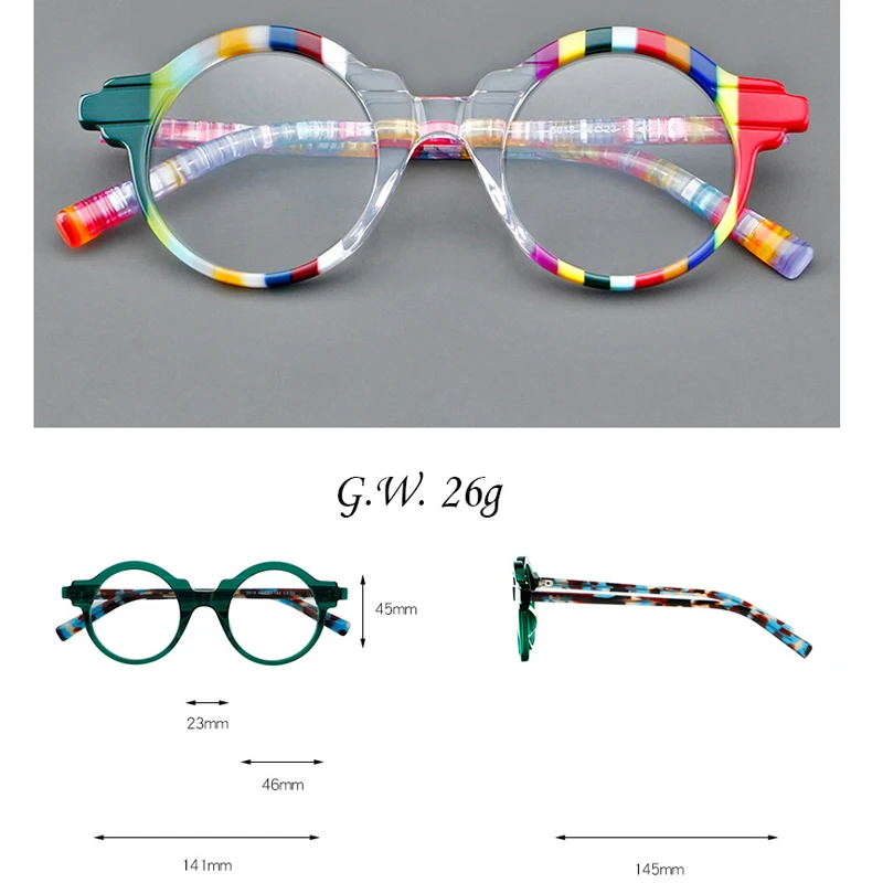 VCKA Retro Acetate Myopia Anti-blue Discolor Glasses Frames Women Men Custom Optical Prescription Luxury Eyewear -0.5 to -10