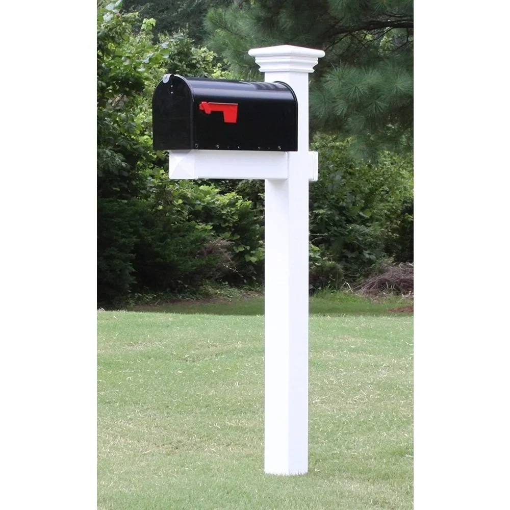 

The Buchanan Vinyl/PVC Mailbox Post (Includes Mailbox) Complete Decorative Curbside Mailbox System with Classic T