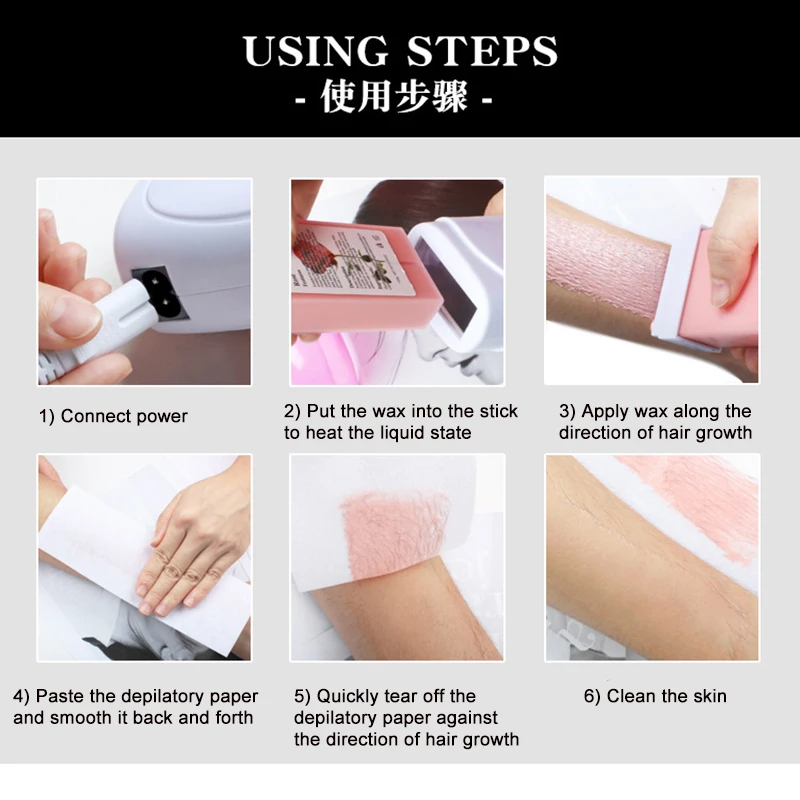 3PCS Rolling เครื่องกำจัดขนตลับหมึก Depilatory Waxing Heater Wax Heater Roller อุ่นตลับหมึก Strips กำจัดขน