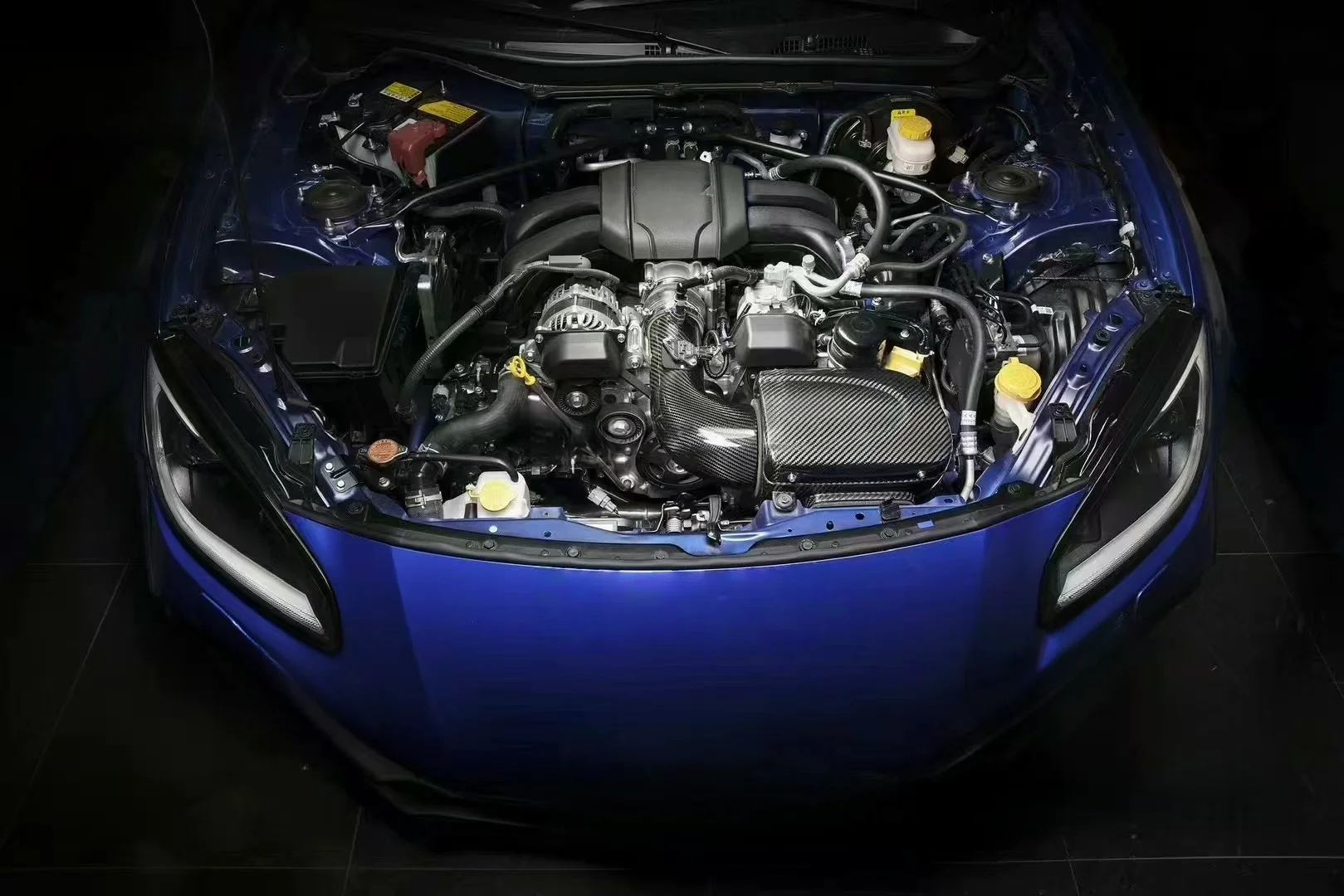 22- تحسين سرعة القيادة نظام مدخل ألياف الكربون الجاف الحقيقي لسوبارو BRZ (ZD8) 2.4L أنبوب دخول هواء المحرك