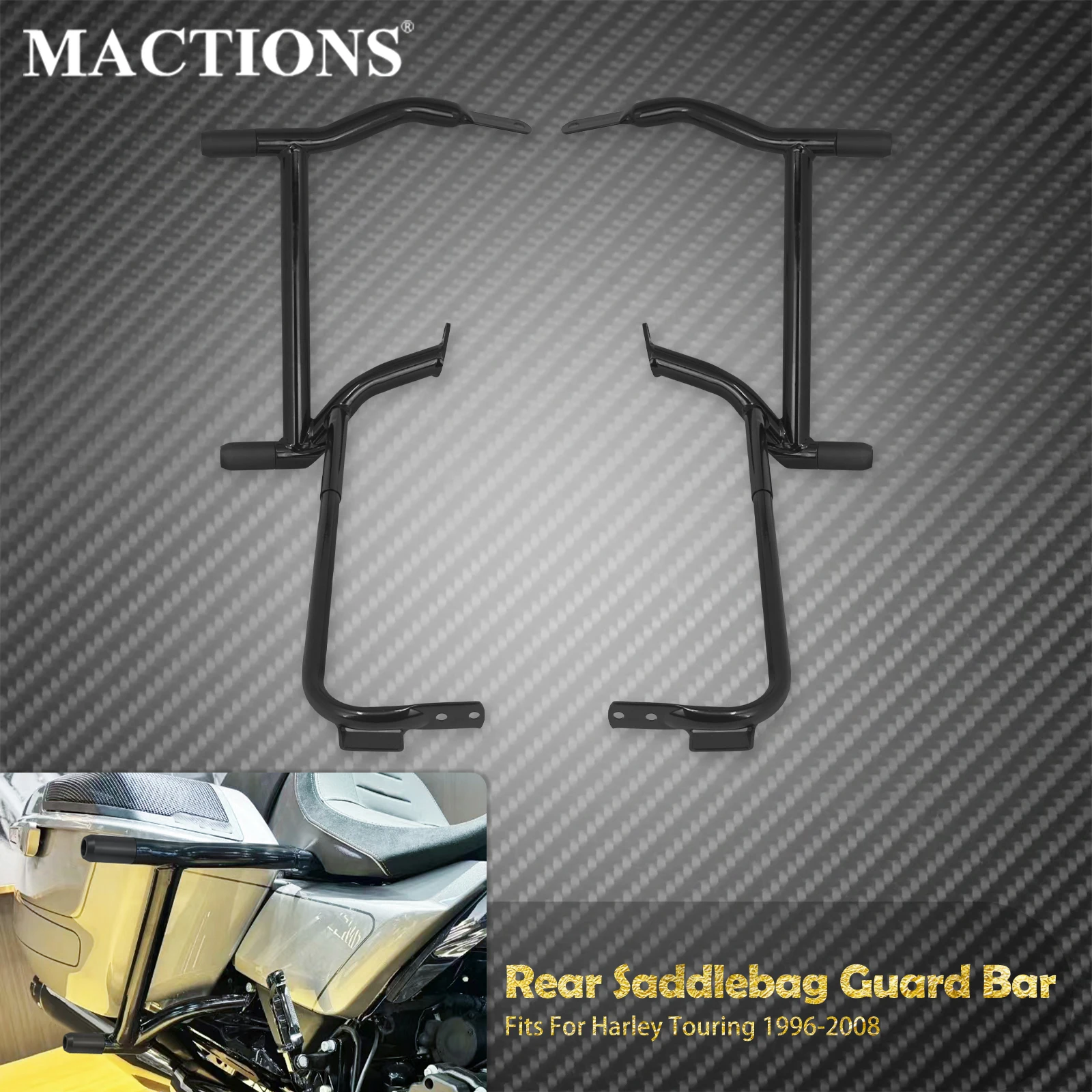 

Motorcycle Rear Saddlebags Guard Rails Crash Bar Protection Bump For Harley Touring Street Road Electra Glide Road King 96-2008