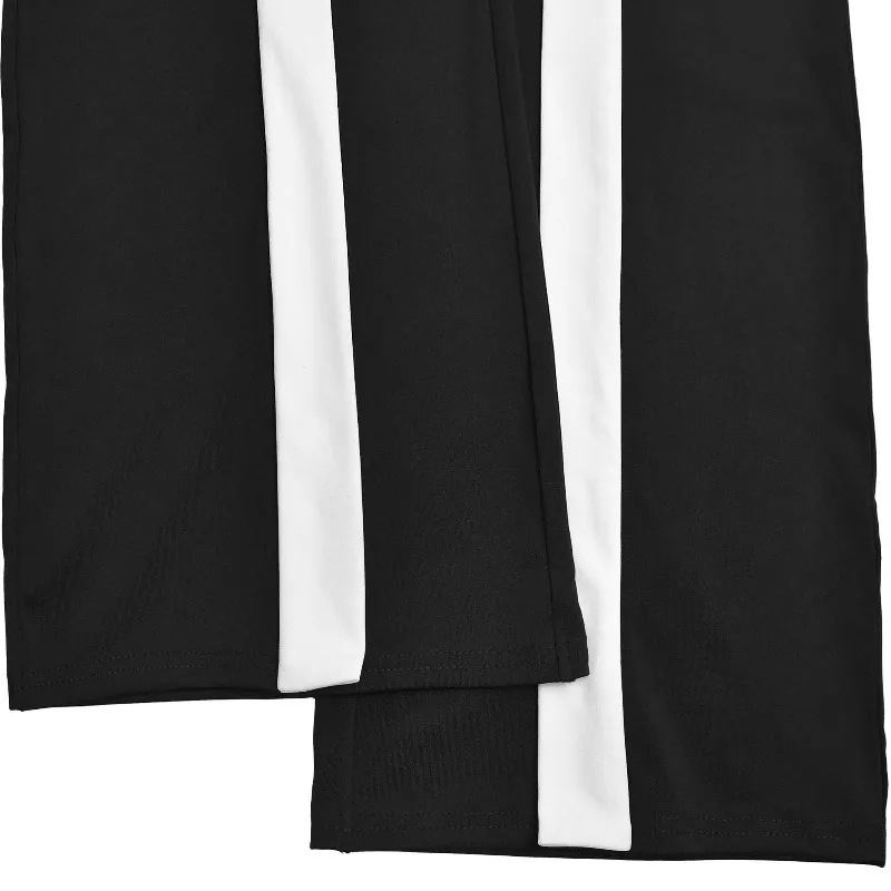 KEXU 여성용 브이넥 오프숄더 컬러 블록 와이드 레그 점프수트 2025 패션 섹시 파티 플레이수트 원피스 수트 롬퍼